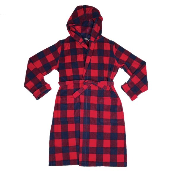Lands' End Other - Lands' End Buffalo Check Plush Fleece Hooded Robe with Pockets Size 16 - NWOT